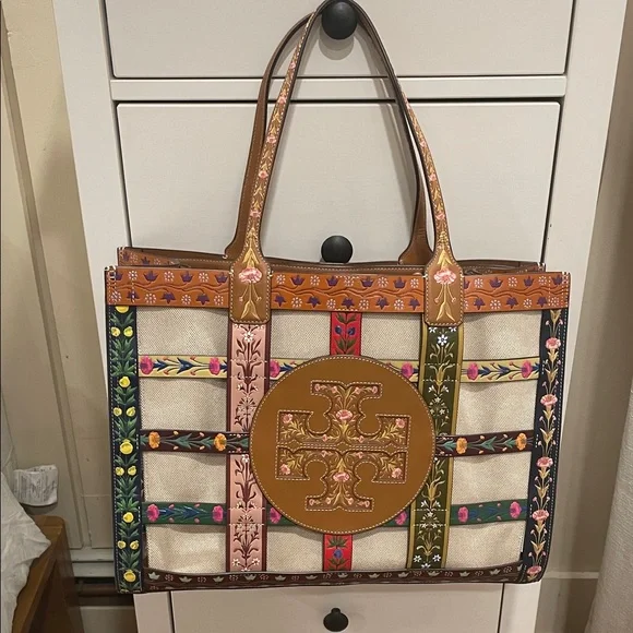 Tory Burch Ella Woven Cage Tote - Picture 3 of 16